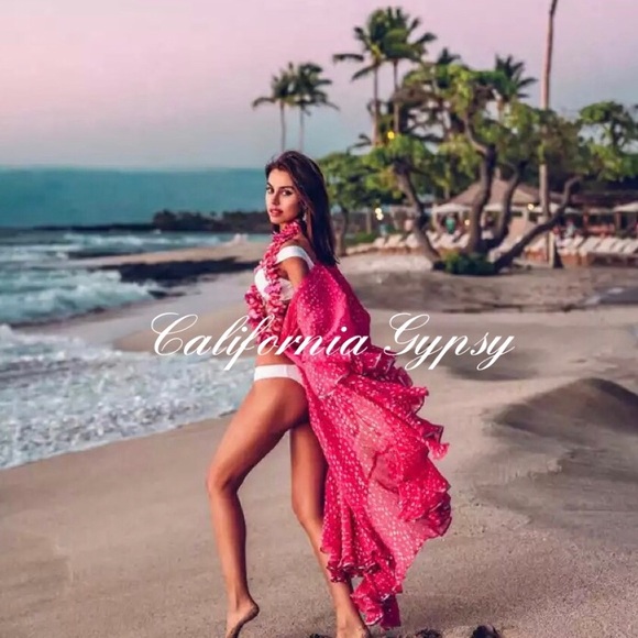 Chiffon Ruffle Coverup Duster Kimonos - Picture 2 of 13